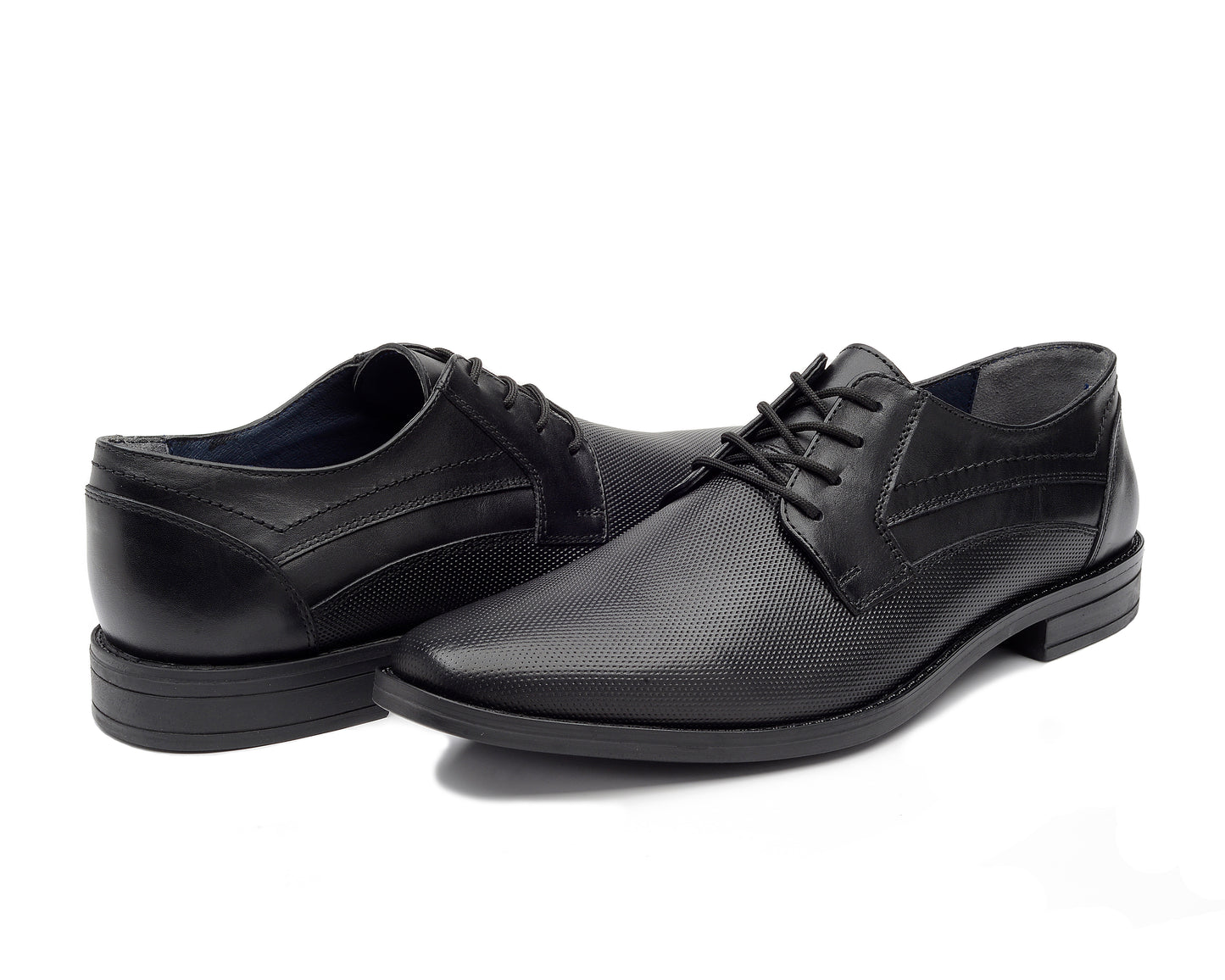 EMYCO-Zapato para hombre de vestir tipo Blucher de piel Mod Mileni 117003 -Color Negro